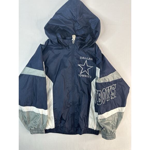 Vintage Dallas Cowboys Mighty Mac Windbreaker Jacket Size Youth Small 8-10 - Picture 5 of 7